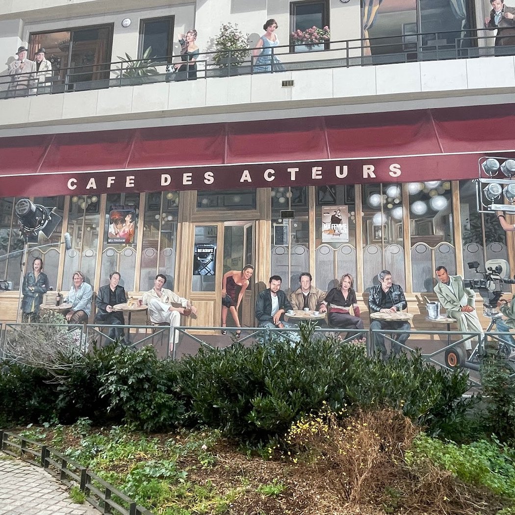 ''Café des Acteurs'' Fresque façade 2